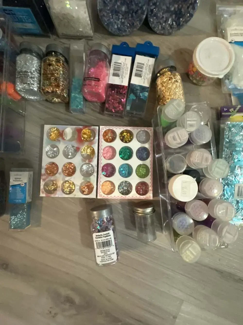 Large Assorted Craft Glitter, Confetti, and Nail Art Decorative Supply Collectio